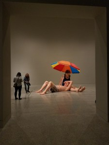 Art Sculpture by artist Ron Mueck at Museum of Fine Arts Houston