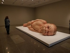 Art Sculpture by artist Ron Mueck at Museum of Fine Arts Houston